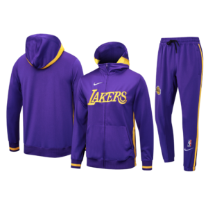 Nba Hooded Tracksuit Lakers Purple Autumn And Winter Warm Basketball Sportswear