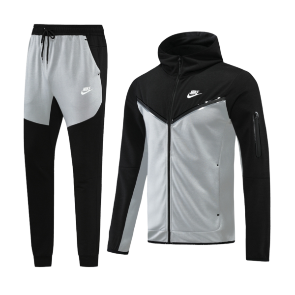 Nike Tech Tracksuit Black & Grey Autumn And Winter Warm