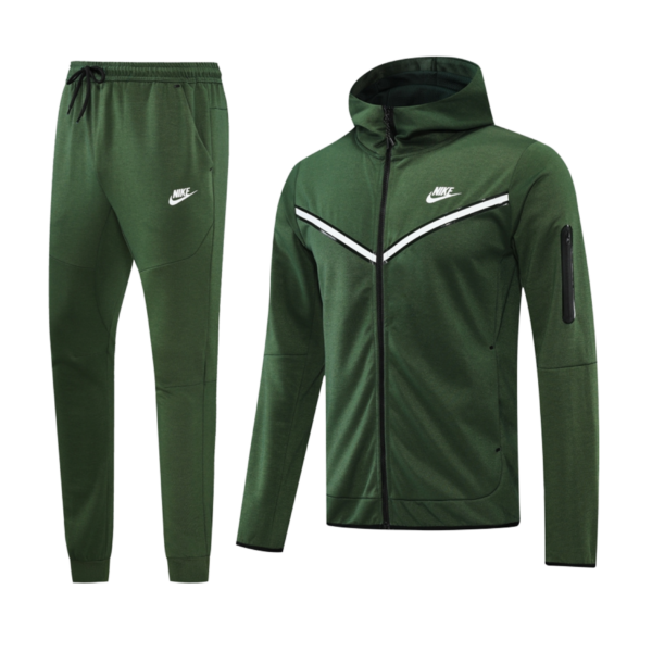 Nike Tech Tracksuit Dark Green Autumn And Winter Warm