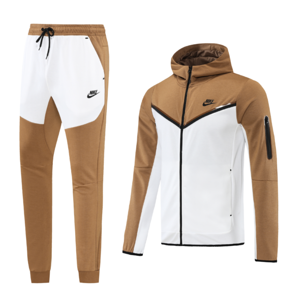 Nike Tech Tracksuit Brown & White Autumn And Winter Warm