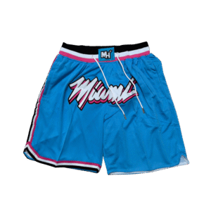JUST DON NBA MIAMI HEAT VINTAGE BLUE SHORTS