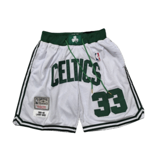 JUST DON PREMIUM NBA BOSTON CELTICS WHITE BASKETBALL SHORTS