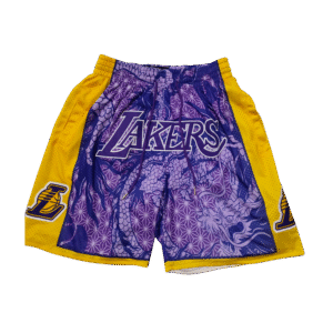 JUST DON LOS ANGELES LAKERS PURPLE AND YELLOW SHORTS